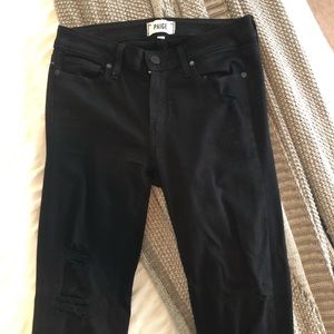 Paige denim, skinny leg, black distressed